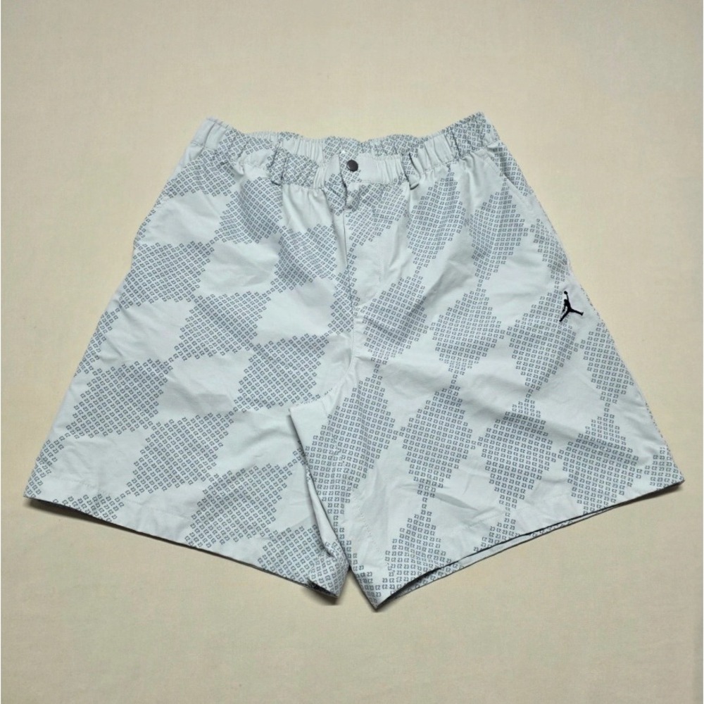Jordan Mens Dri-FIT Gray Geometric 23 Monogram Athletic Shorts Size Large